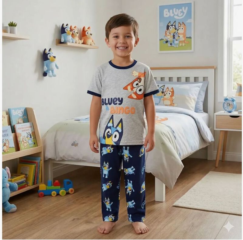 Pijama Bluey Para Ni&ntilde;os I Pantal&oacute;n Y Playera image number null