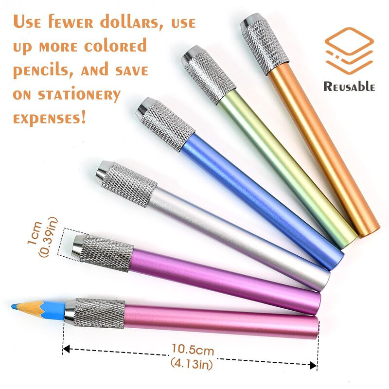 Extensor De L&aacute;piz Dirvcp - Pack De 6 Colores Su... image number null