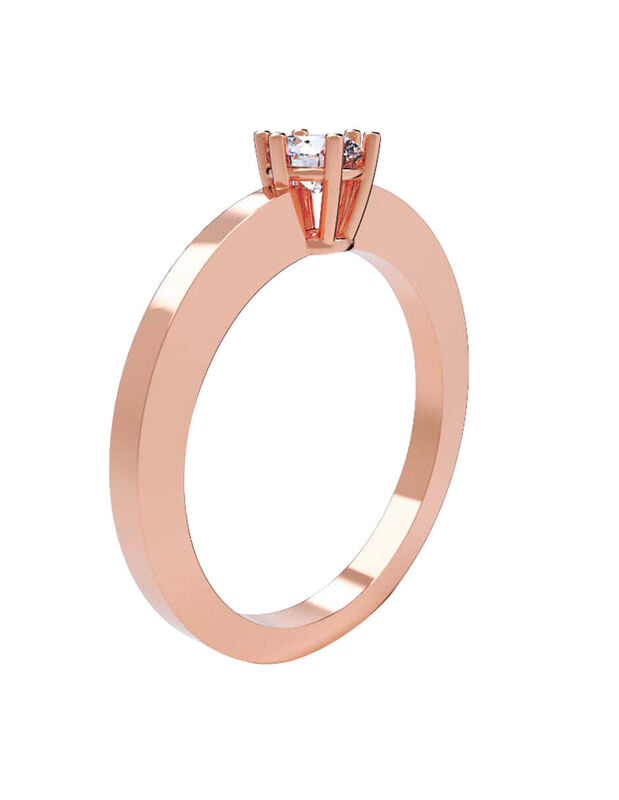 Anillo de Compromiso en Oro Rosa 10K con Circon... image number null