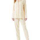 Pijama de Raso Jacquard para Mujer Cava