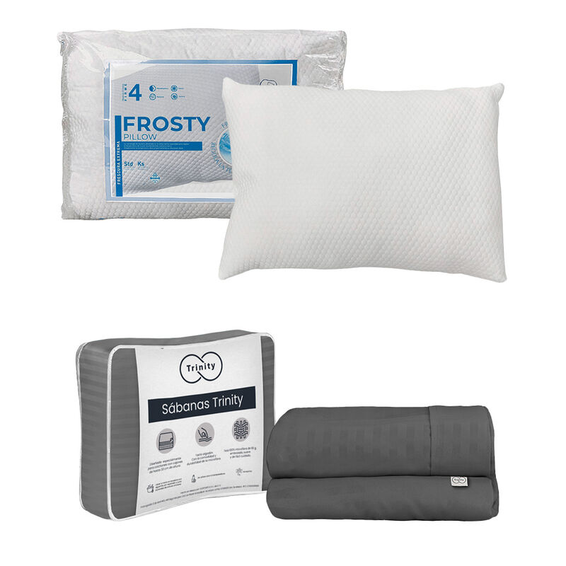 1 juego de S&aacute;banas Individual Trinity Gris Oxfo... image number null