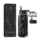 Termo de Acero Inoxidable Doble Aislamiento T&eacute;rmico 32 oz Negro M&aacute;rmol Hidranur