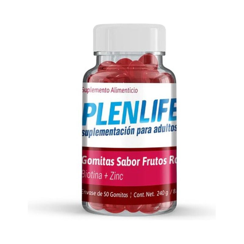 Plenlife 50 Gomitas De Biotina Sabor Frutos Roj... image number null
