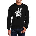 Sudadera De Cuello Redondo Word Art Para Hombre - Peace Out - Negro
