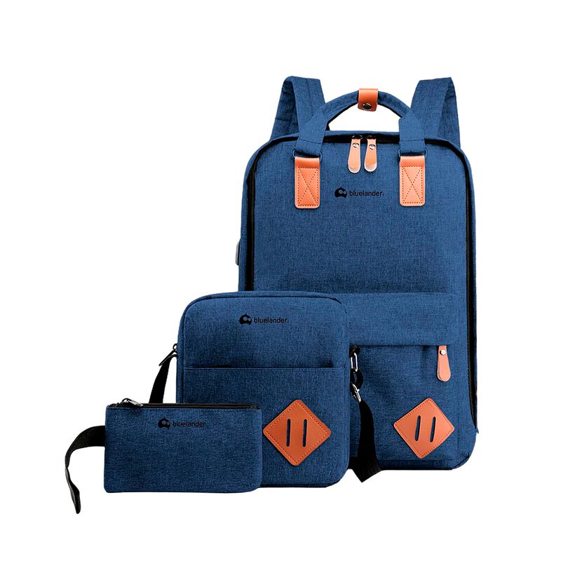 Mochila para Laptop Azul de 3pzs Bluelander image number null