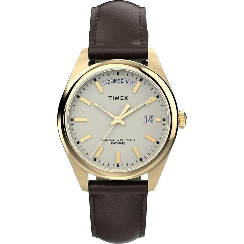 Reloj Timex Legacy 36 Mm Caja Dorada Correa Mar... image number null