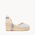 Alpargata Romero Cu&ntilde;a Media Plataforma Ante Azul Claro