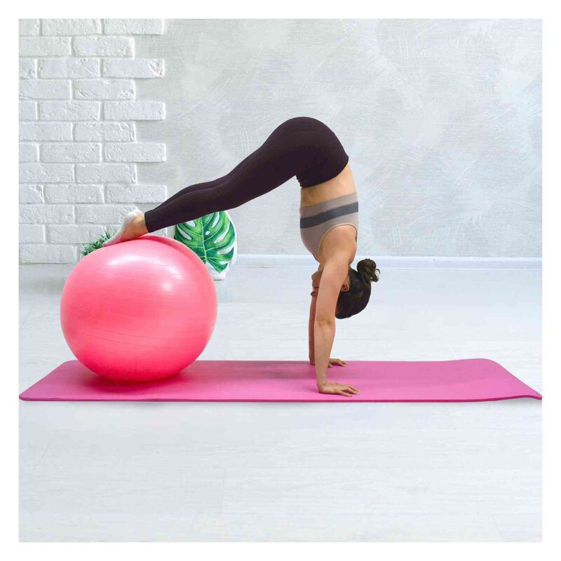 Pelota Pilates Yoga Rosa 60 Cm Fitness + Bomba ... image number null