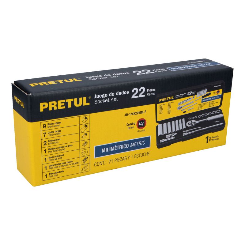 Juego de 22 Herramientas 1/4' Mm para Mec&aacute;nico ... image number null