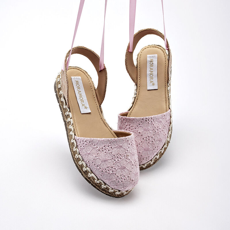Moramora alpargata para ni&ntilde;a rosa beige cod 141... image number null