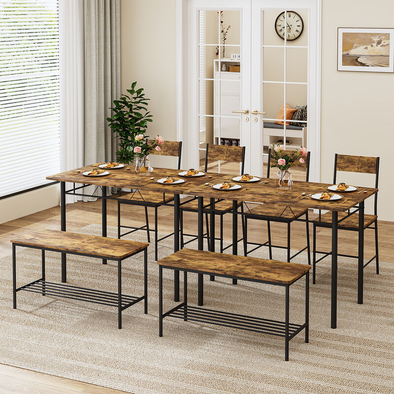 Juego De Comedor 4 Piezas Mesa Y Banco Estilo I... image number null