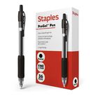 Staples Progel Bol&iacute;grafos Retr&aacute;ctiles De Gel, Punta Fina 0,7 mm, Tinta Negra, Pack De 36