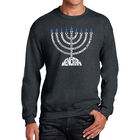 Sudadera De Cuello Redondo Word Art Para Hombre - Menorah - Gris