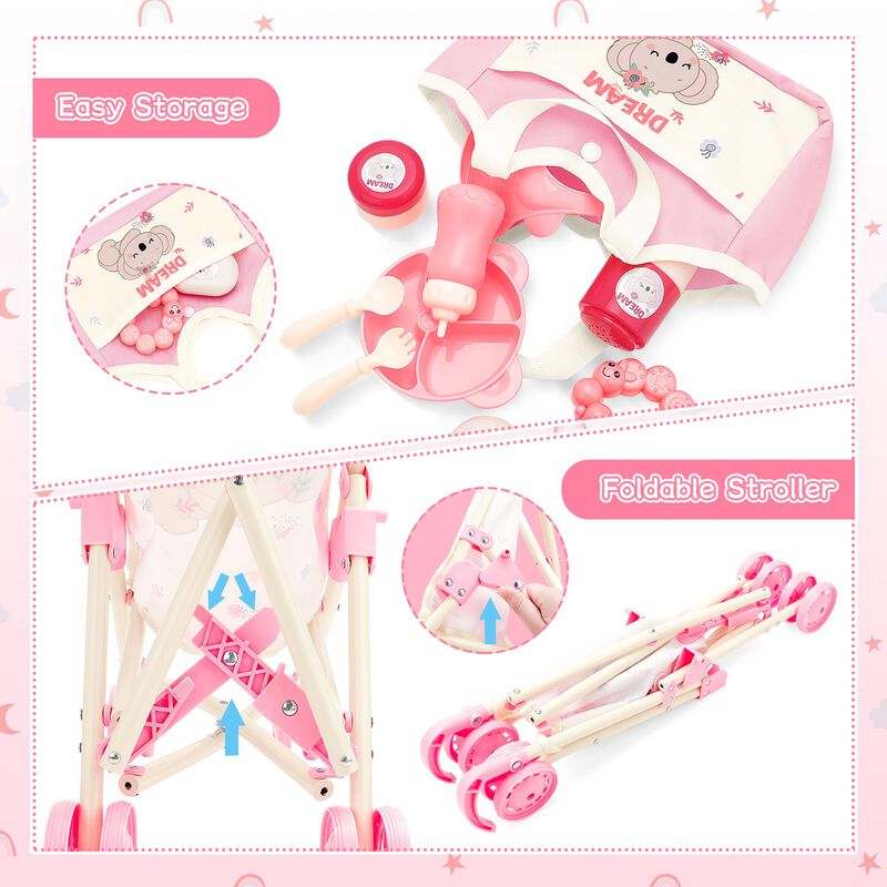 Cochecito Baby Doll Deao Con 12 Accesorios Para... image number null
