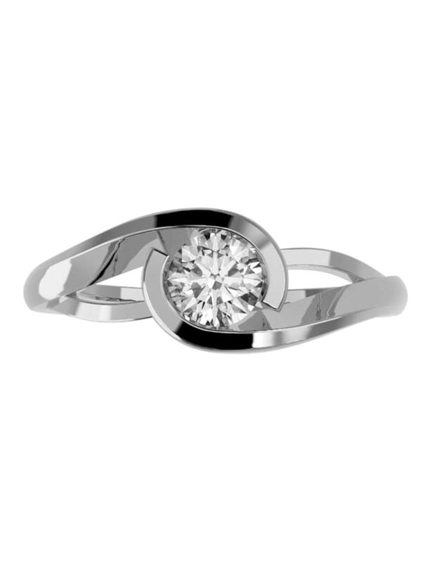 Anillo de Compromiso en Oro de 14K con Circonia... image number null