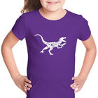 Camiseta Word Art Para Ni&ntilde;a - Velociraptor - Morado