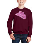 Sudadera De Cuello Redondo Word Art Para Ni&ntilde;o - Sombrero De Vaquera - Granate