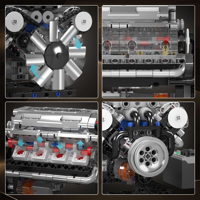 Kit De Maquetas De Motor Mould King 10088 V8 Co... image number null
