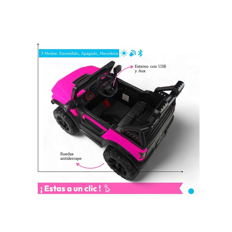 Montable El&eacute;ctrico Tipo Jeep 12v Doble Motor Co... image number null
