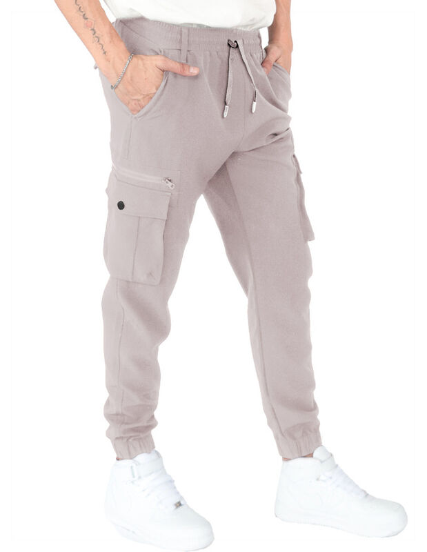 Pantalon Hombre Cintura Ajustable Café Medio Ro... image number null