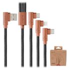 Cable Datos Hune Usb-a A 3en1 Naranja Usb-c Micro Usb Y Lightning Universal