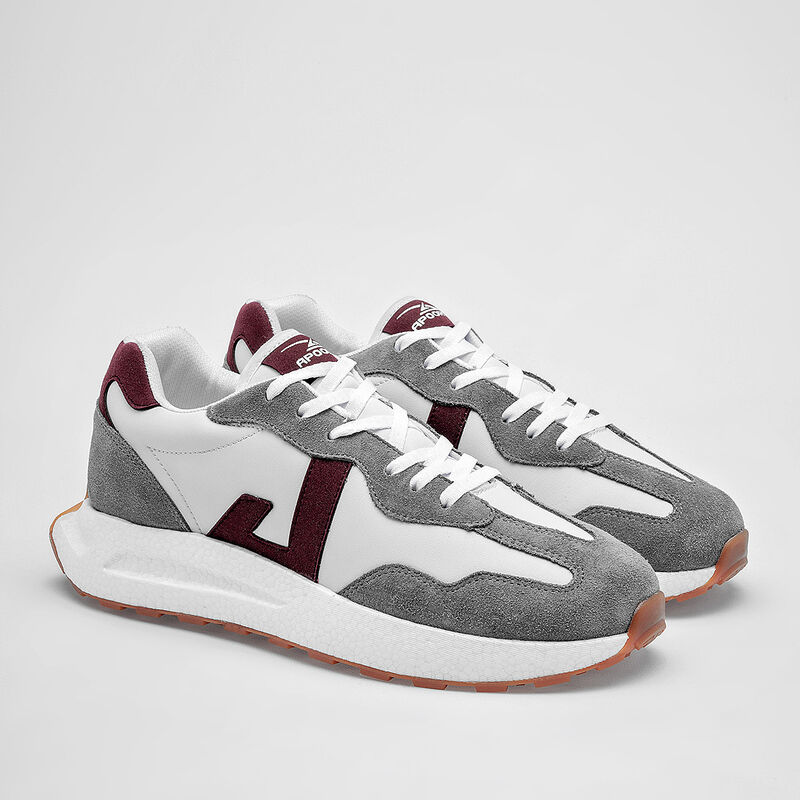 Apoort Tenis urbano para hombre. Blanco gris vi... image number null