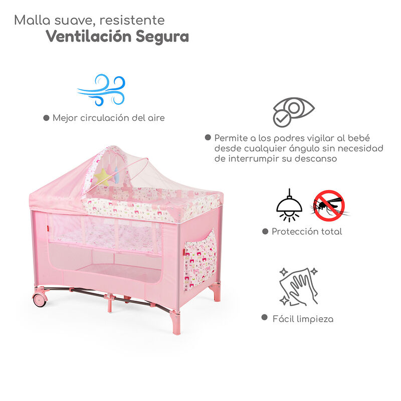 Cuna Corral Plegable con Cambiador y Dos Nivele... image number null