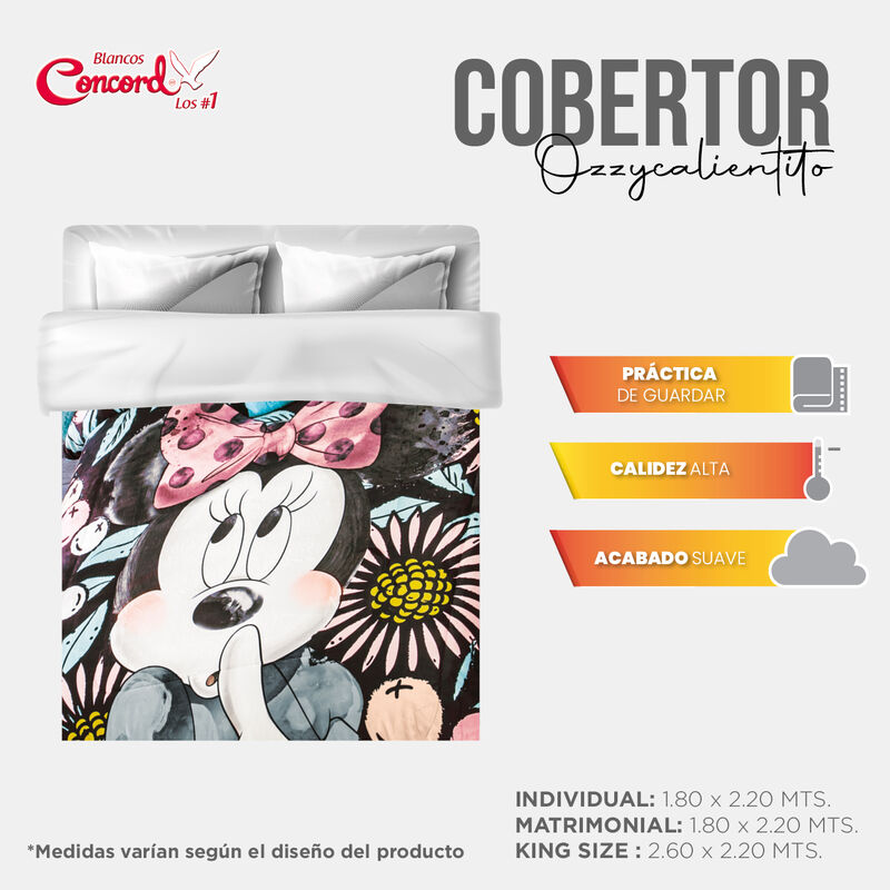 COBERTOR PACHI MINNIE POETIC V2 TURQUESA MAT/IN... image number null