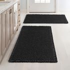 Alfombras De Ba&ntilde;o Miulee Waffle, Color Negro, 18 X 30 Pulgadas, Juego De 2