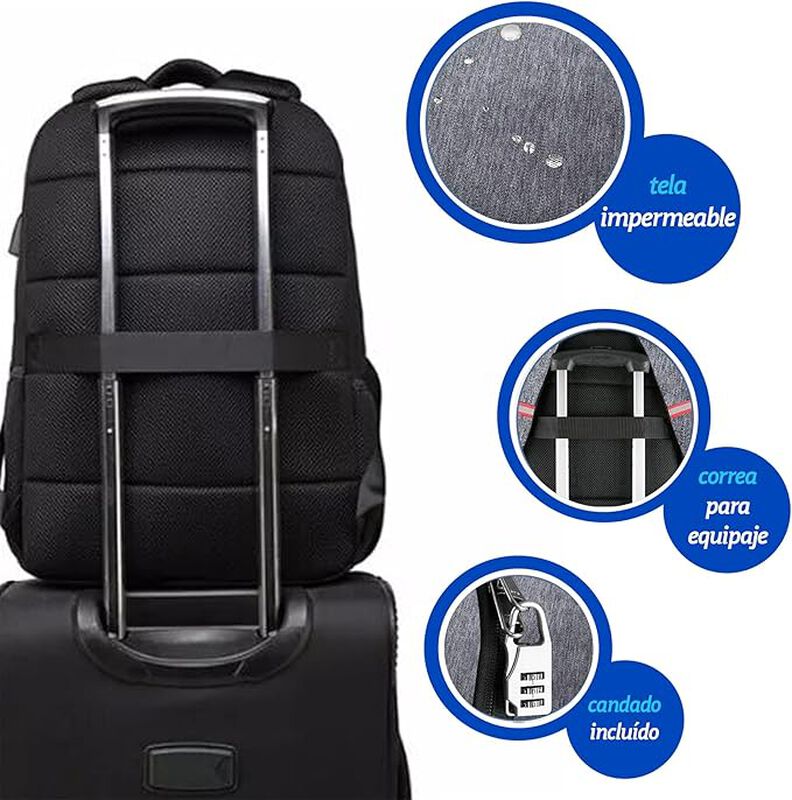 Mochila para Laptop Antirrobo con Candado Bluel... image number null