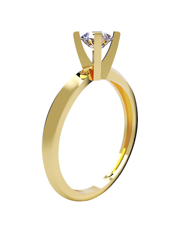 Anillo de Compromiso en Oro de 10K con Circonia... image number null