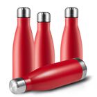 Botella De Agua Meway 500 ml (pack De 4) Acero Inoxidable Rojo