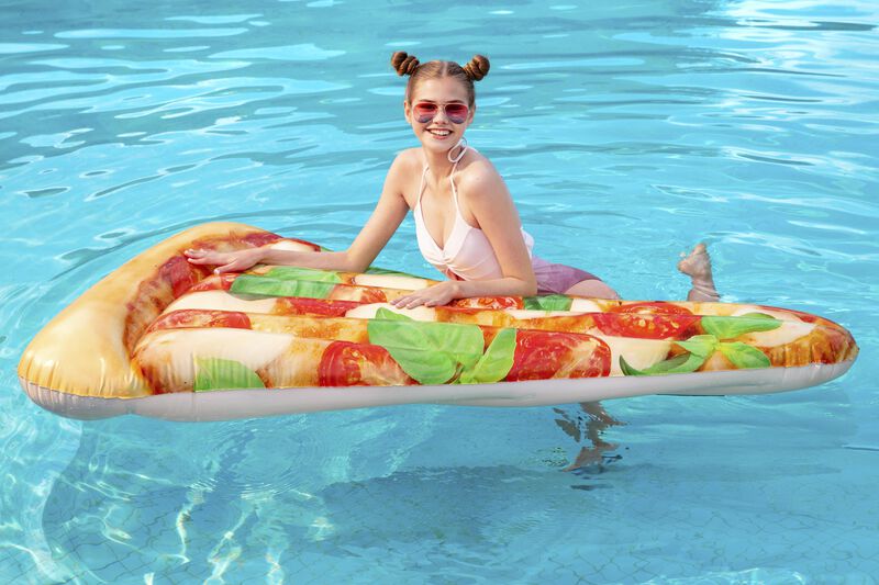 Cama inflable 1.88x1.30cm forma rebanada pizza image number null