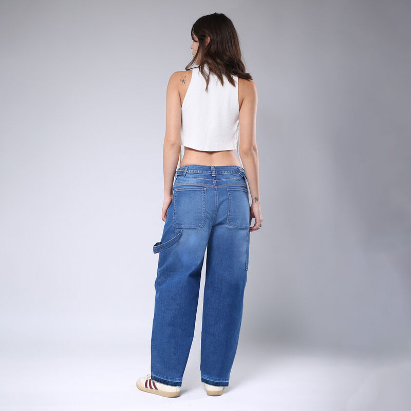 Pantal&oacute;n Barrel Mujer Tiro Medio Mezclilla Sb47... image number null