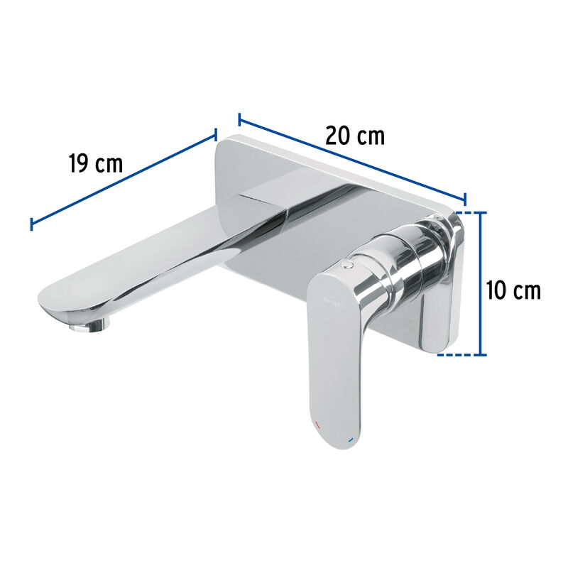 Monomando Cromo de Pared para Lavabo Foset Rivi... image number null