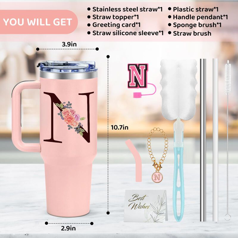 Vaso T&eacute;rmico Aiheart 1200 ml Rosa Con Monograma... image number null
