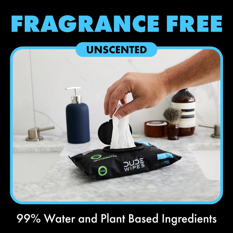 Baby Wipes Dude Flushable, Sin Perfume, Paquete... image number null