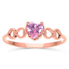 Anillo En Oro Rosa 14k Con Zirconia Coraz&oacute;n Rosa - Fonj-p6 Talla 7