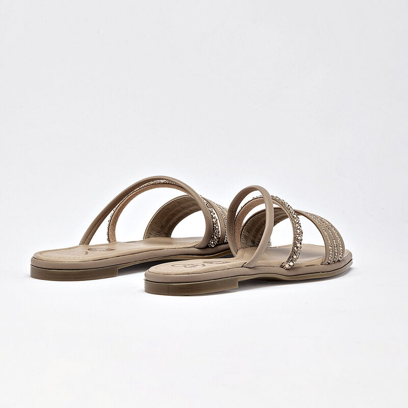Ks sandalia piso para mujer beige dorado cod 14... image number null