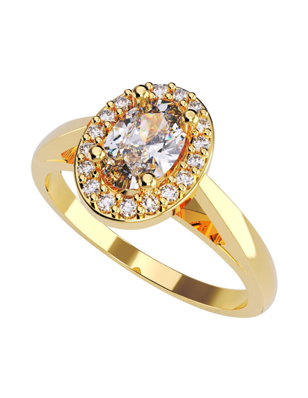 Anillo de Compromiso en Oro de 14K con Circonia... image number null