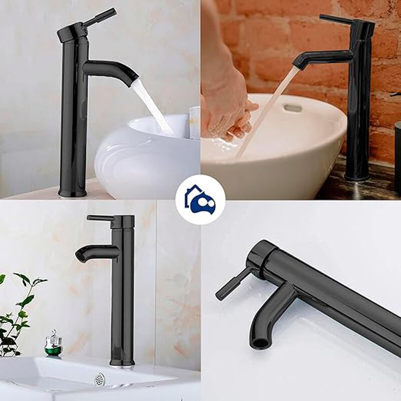 Grifo Monomando para Lavabo de Baño Negro image number null