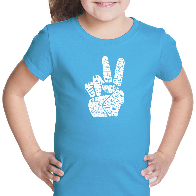 Camiseta Word Art Para Ni&ntilde;a - Dedos de Paz - Tu... image number null