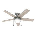 Ventilador De Techo Aegis Con Luz 48 Pulgadas Plateado Mate