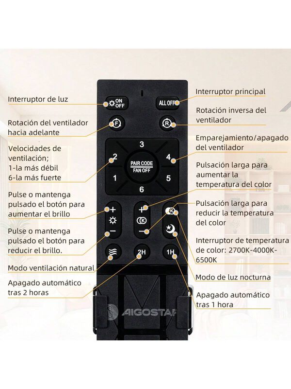 Ventilador De Techo Con Control Remoto L&aacute;mpara ... image number null