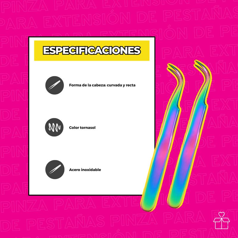 Pinzas Para Extensión De Pestañas Mink 1x1 Torn... image number null