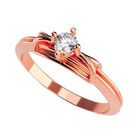 Anillo de Compromiso de 14K con Diamante de Laboratorio 0.20 CT F VS1 Talla 9 ORO ROSA 14K&ndash; / FJ609-20-14R-LG-9