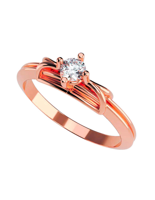 Anillo de Compromiso en Oro Rosa 10K con Circon... image number null