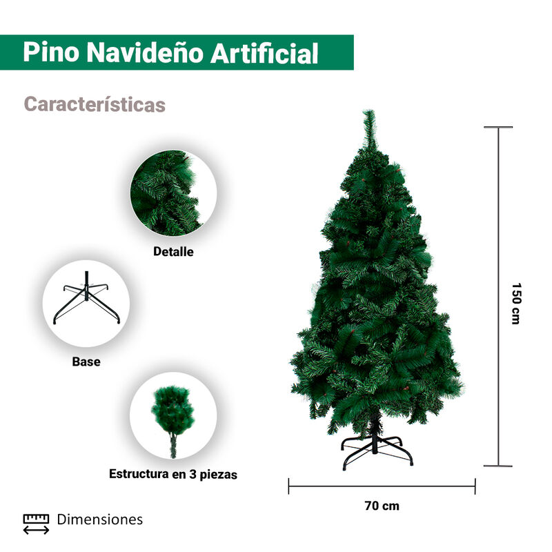 Árbol Pino Navideño Artificial Verde Bandera 15... image number null