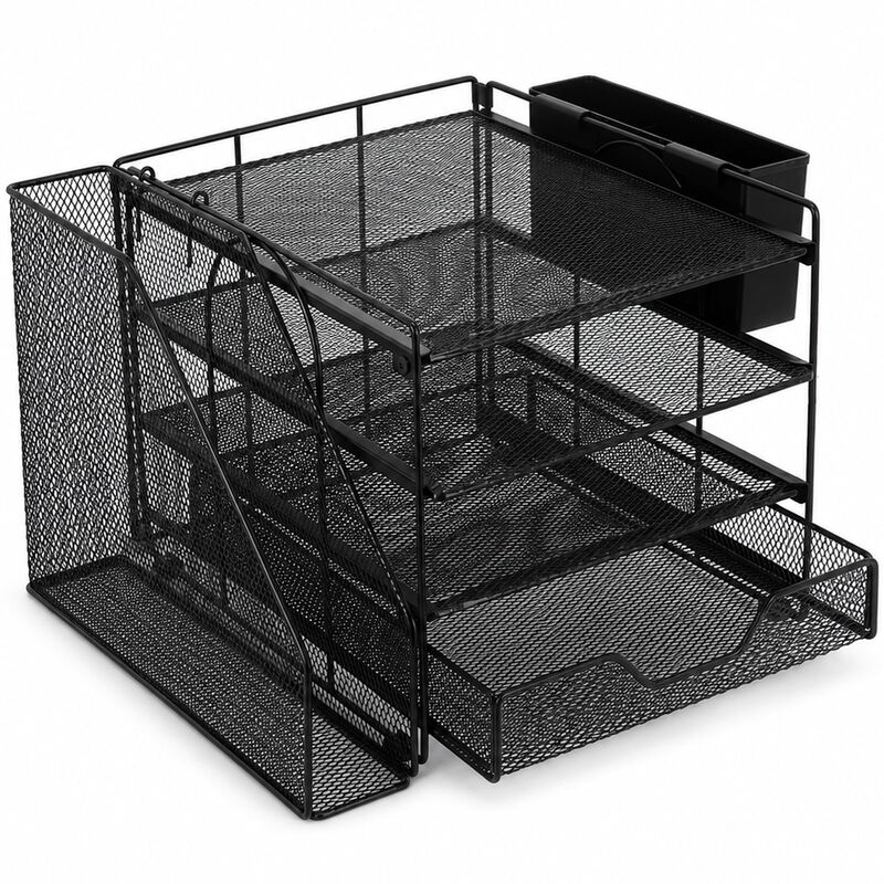Organizador Opnice De 4 Niveles Negro Con Caj&oacute;n... image number null