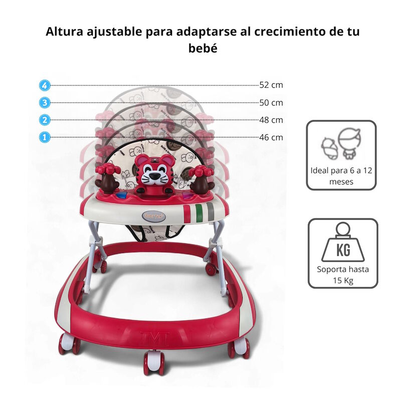 Andadera Beb&eacute;s Ajustable Luces M&uacute;sica y Juguete... image number null
